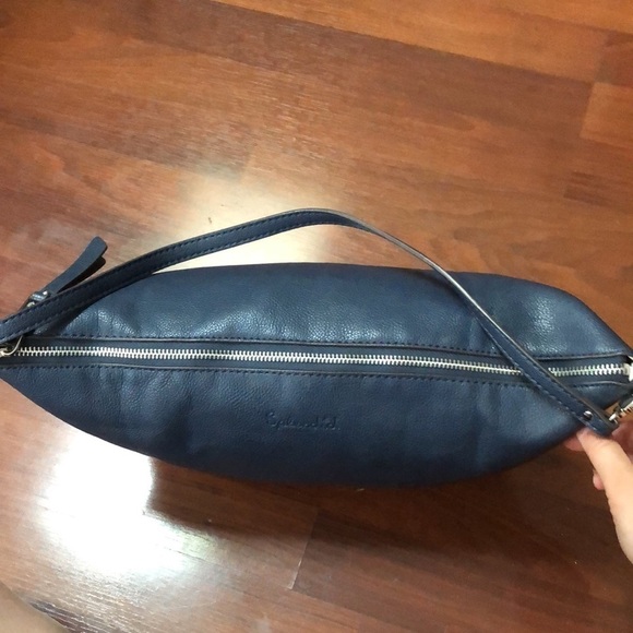 Splendid Blue Vegan Leather Satchel Shoulder Bag - Picture 6 of 12